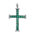Cruz esmeraldas y diamantes 18K