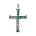 Cruz esmeraldas y diamantes 18K