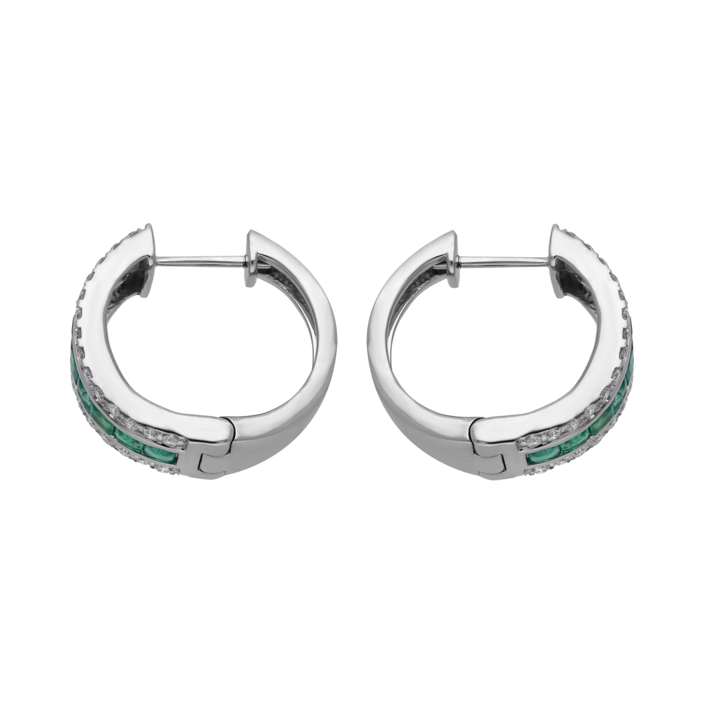Arracadas esmeraldas y diamantes 18K