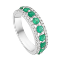 Anillo esmeraldas y brillantes 18K