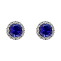 Broquel tanzanitas y brillantes 14K