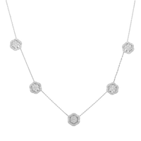 Gargantilla flores brillantes 14K