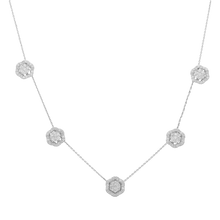 Gargantilla flores brillantes 14K