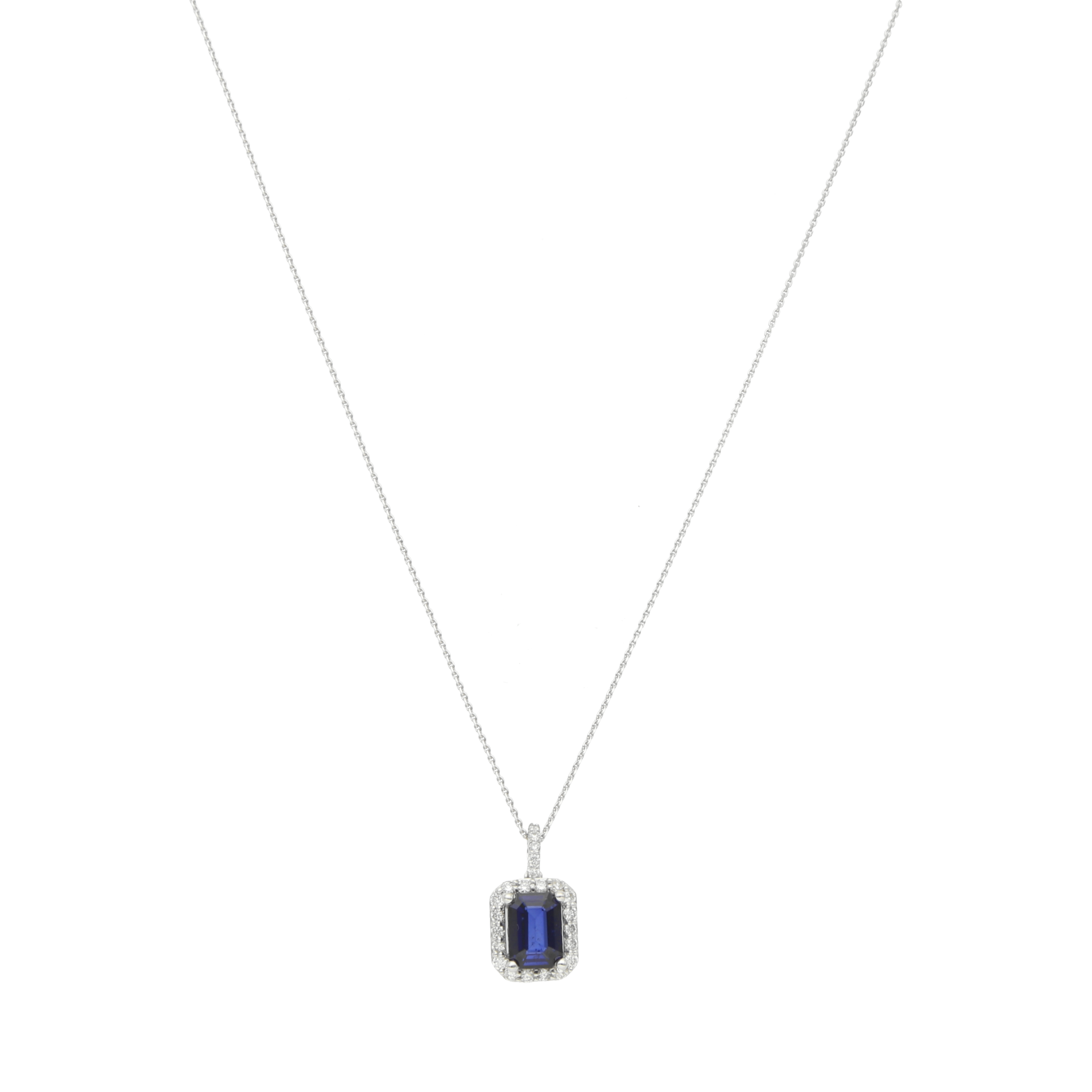 Collar zafiro y brillantes 14K