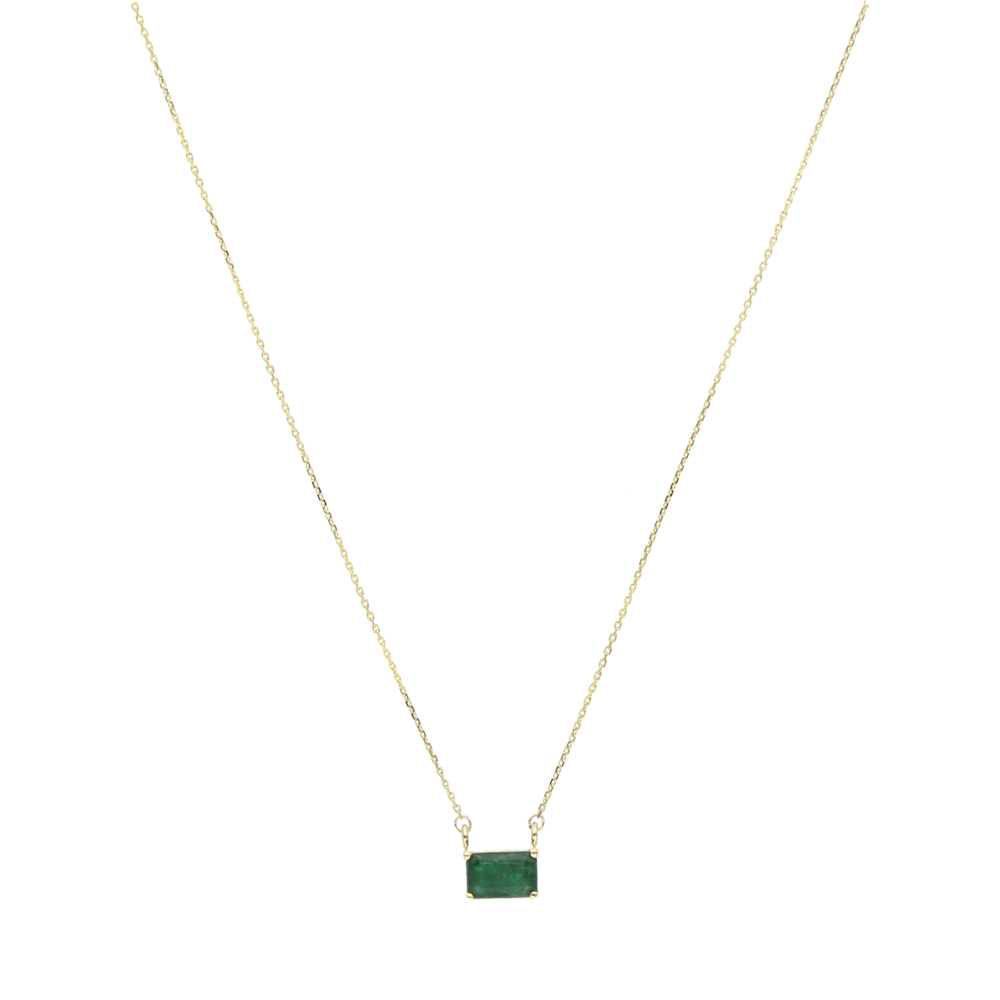 Collar dije esmeralda 14K