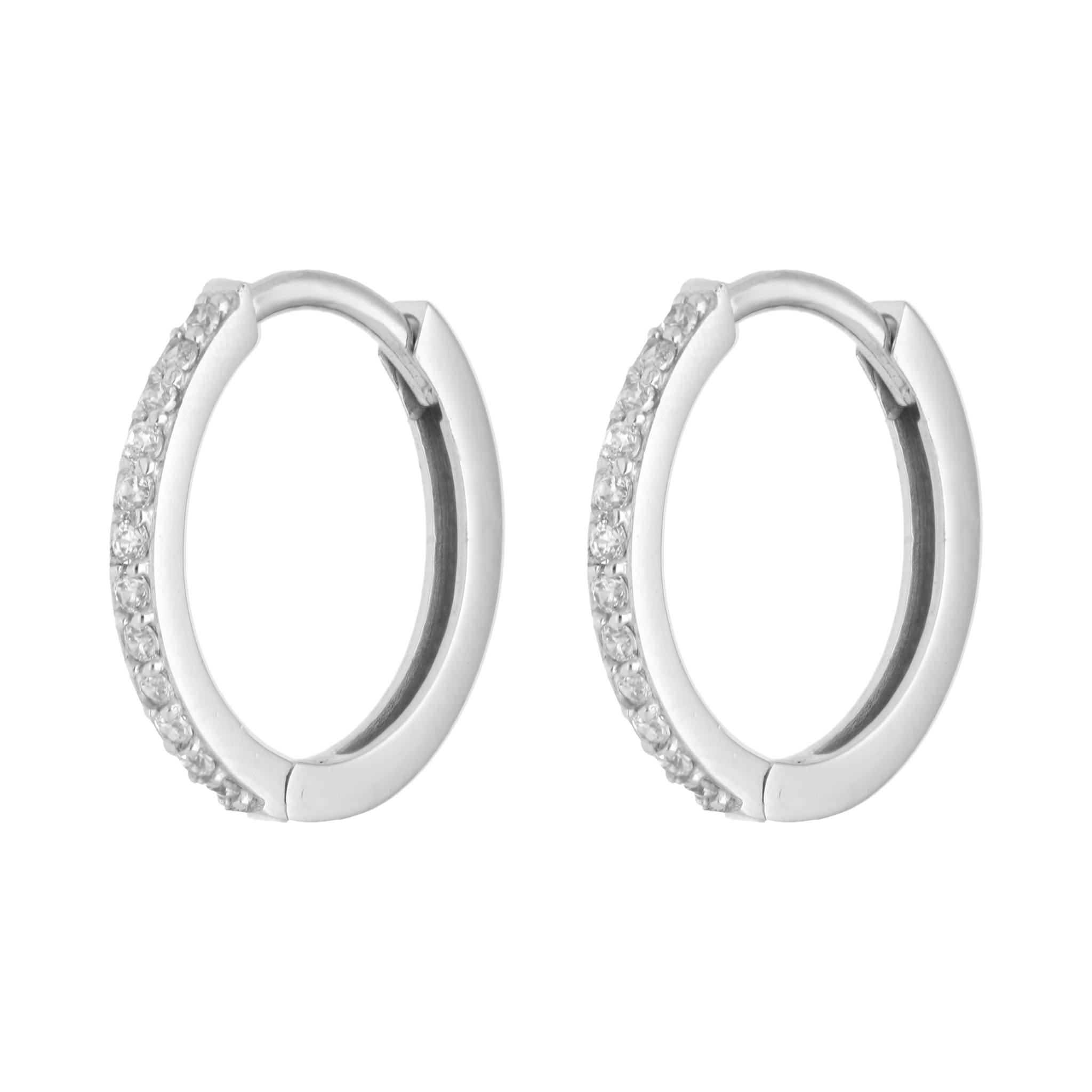 Arracadas oro blanco 14K circonias