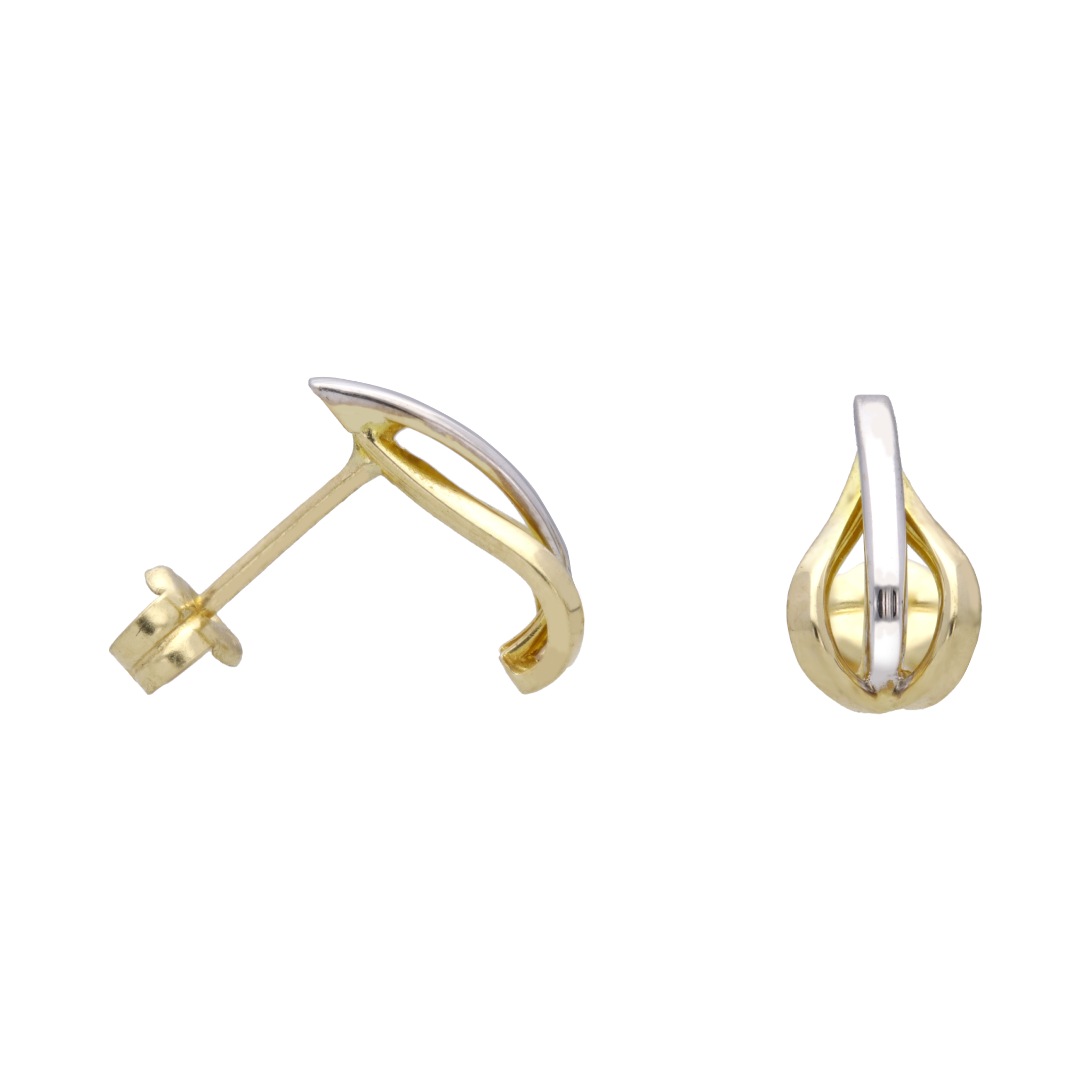 Broquel oro amarillo y blanco 14K