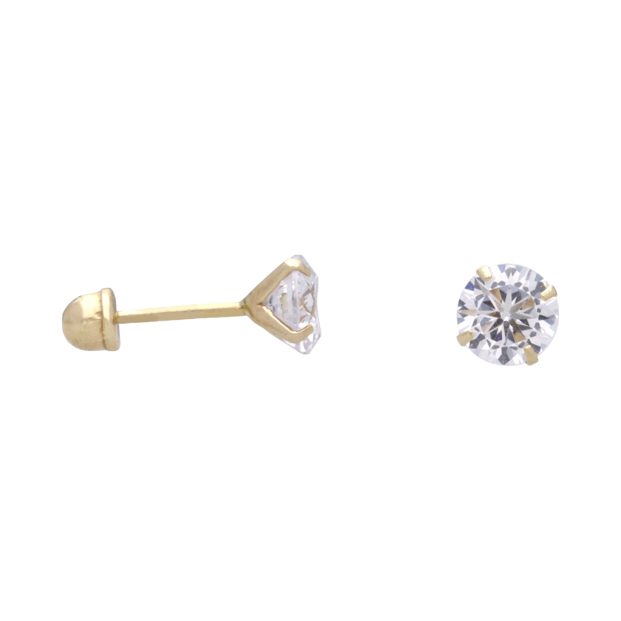 Broquel circonia oro amarillo 10K