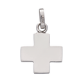 Cruz lisa oro blanco 14K