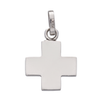 Cruz lisa oro blanco 14K