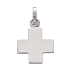 Cruz lisa oro blanco 14K