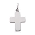 Cruz lisa oro blanco 14K