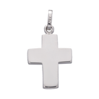 Cruz lisa oro blanco 14K