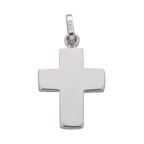 Cruz lisa oro blanco 14K