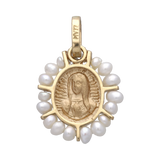 Medalla busto Virgen de Guadulupe oro amarillo 14K