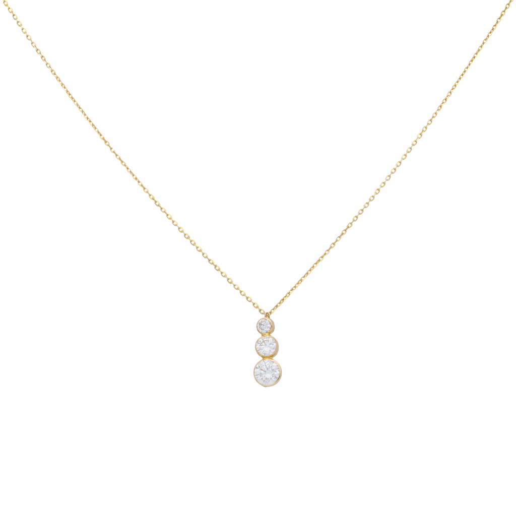 Collar 3 circonias 14K