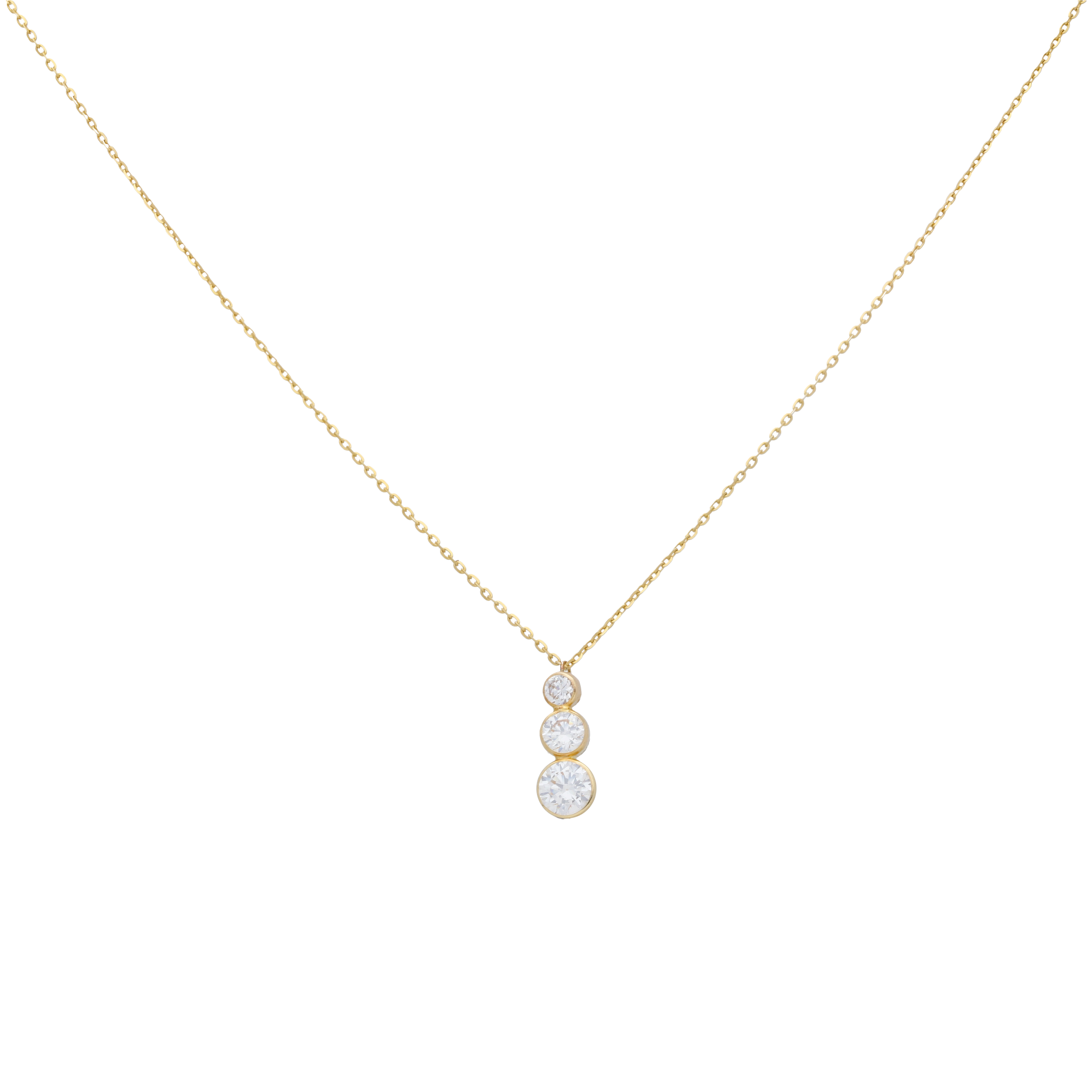 Collar 3 circonias 14K