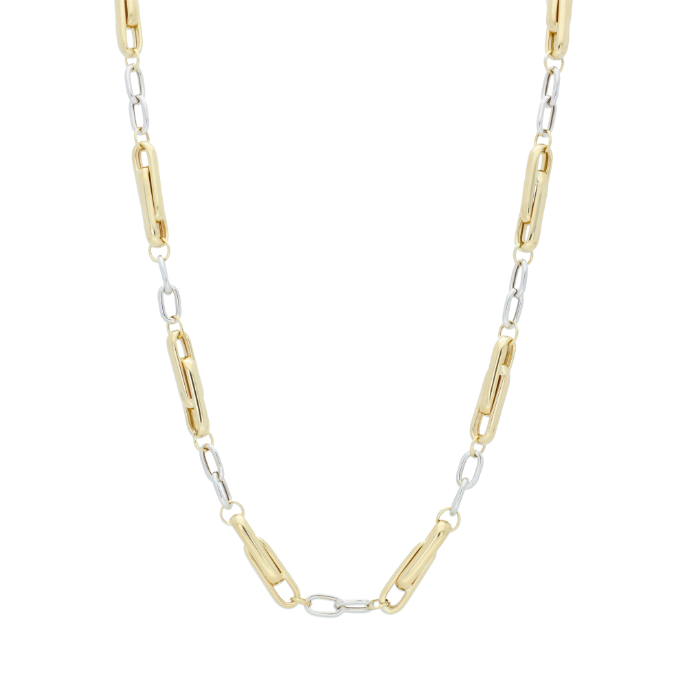 Cadena bicolor 14K