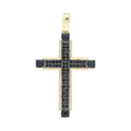 Cruz con circonias negras 14K