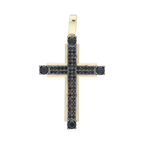 Cruz con circonias negras 14K