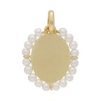 Medalla Virgen de Guadalupe 14K con perlas