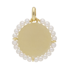 Medalla Virgen de Guadalupe 14K con perlas