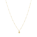 Collar bolitas y medalla milagrosa 14K