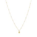 Collar bolitas y medalla milagrosa 14K