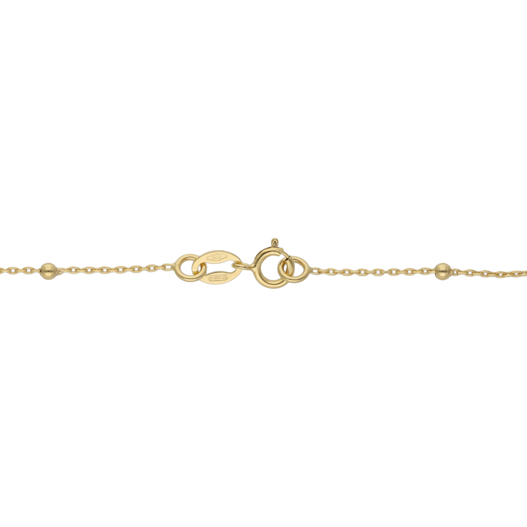 Collar bolitas y medalla milagrosa 14K