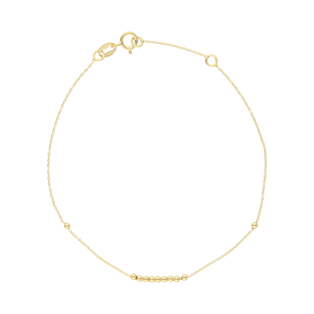 Pulsera bolitas lisas super ligera 14K