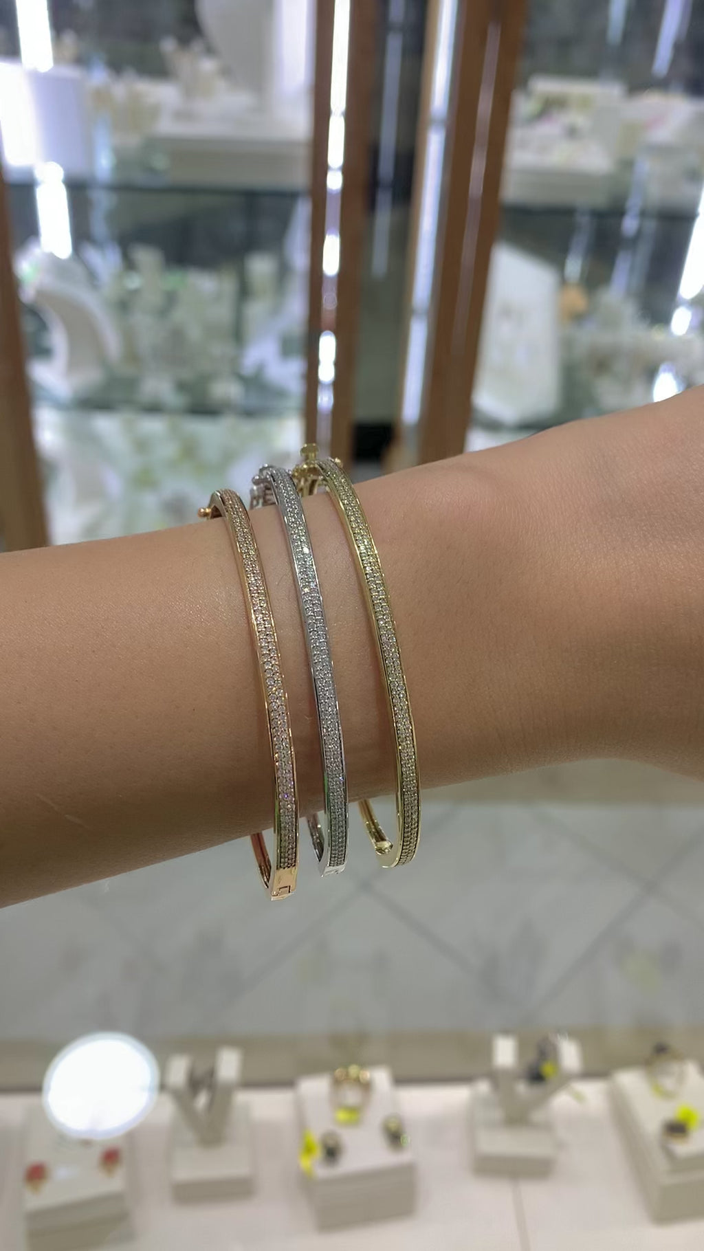 Pulsera aro brillantes 14K