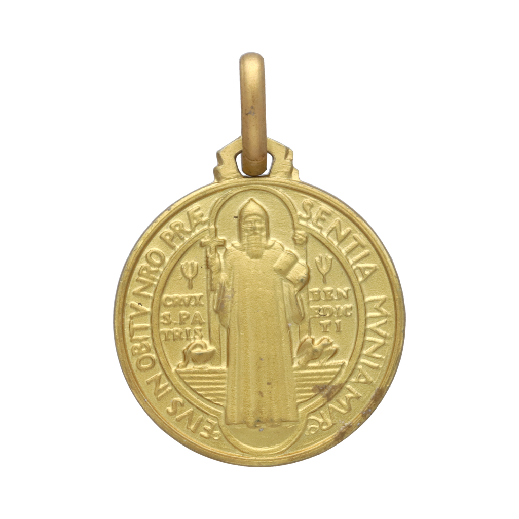 Medalla de San Benito oro amarillo 14K