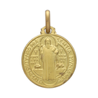 Medalla de San Benito oro amarillo 14K
