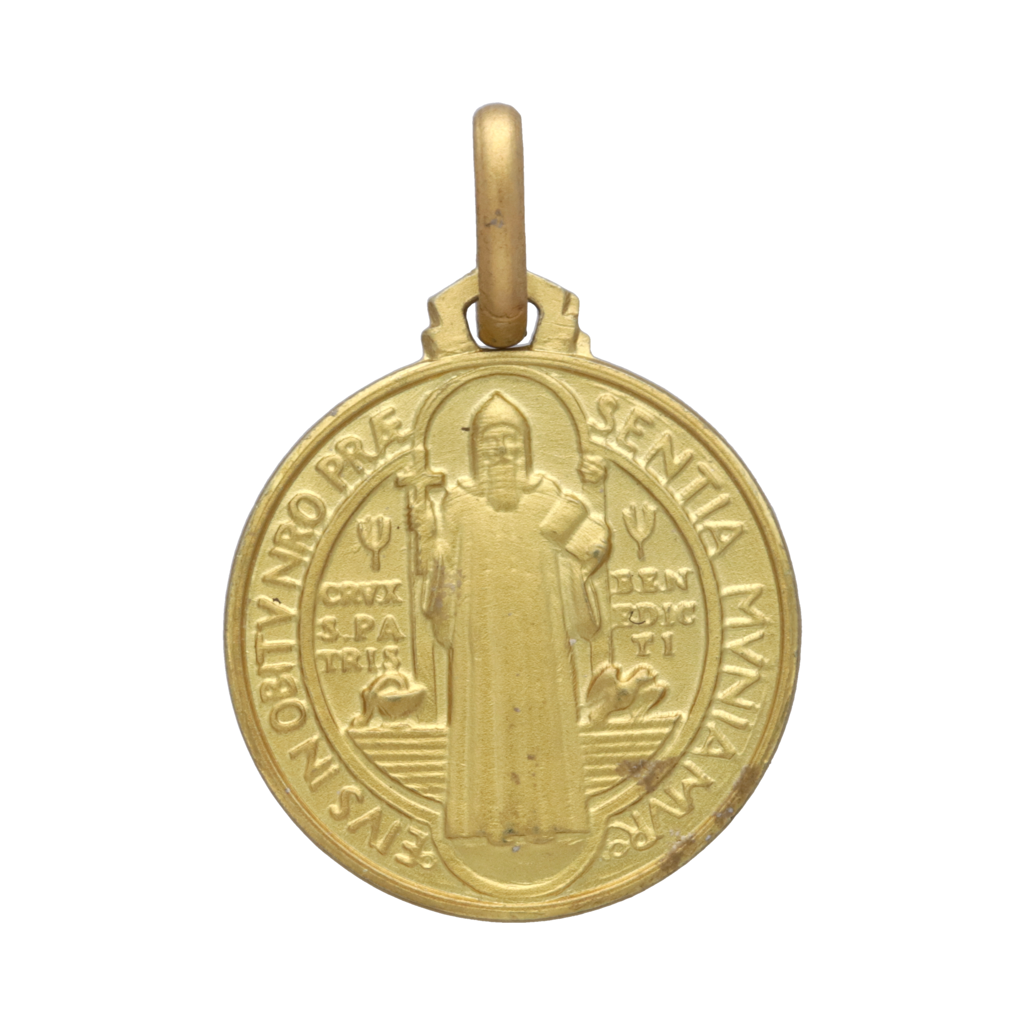 Medalla de San Benito oro amarillo 14K