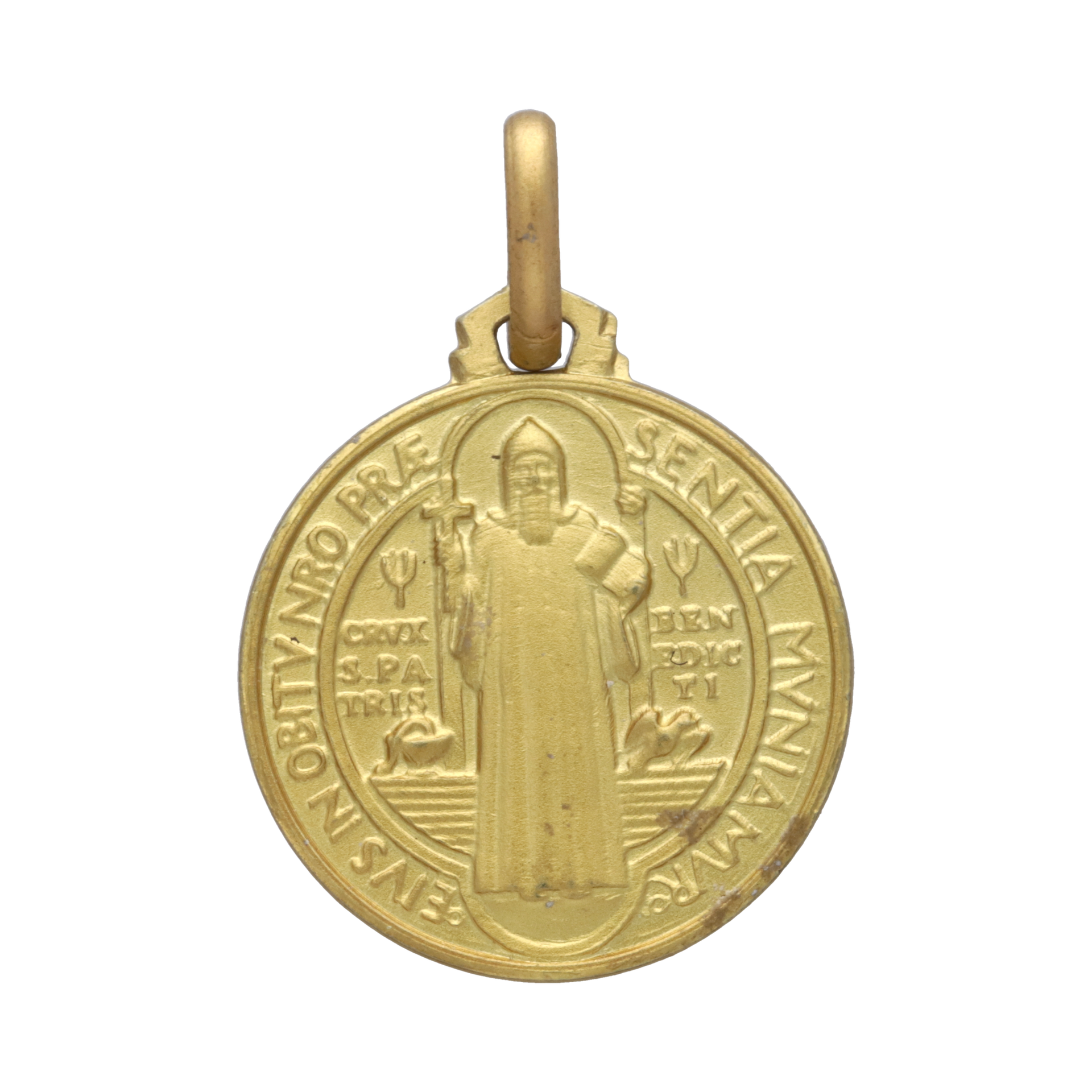 Medalla de San Benito oro amarillo 14K