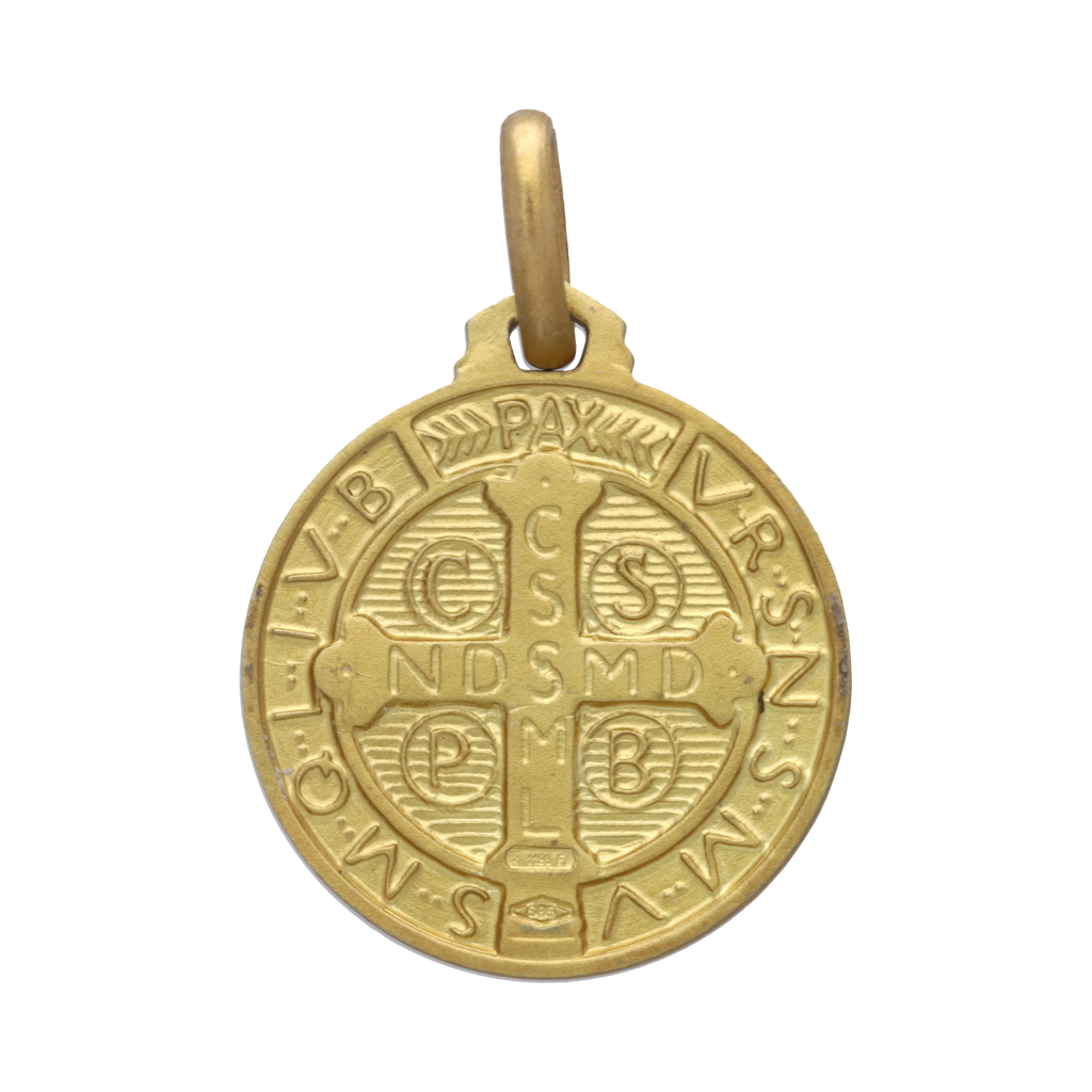 Medalla de San Benito oro amarillo 14K