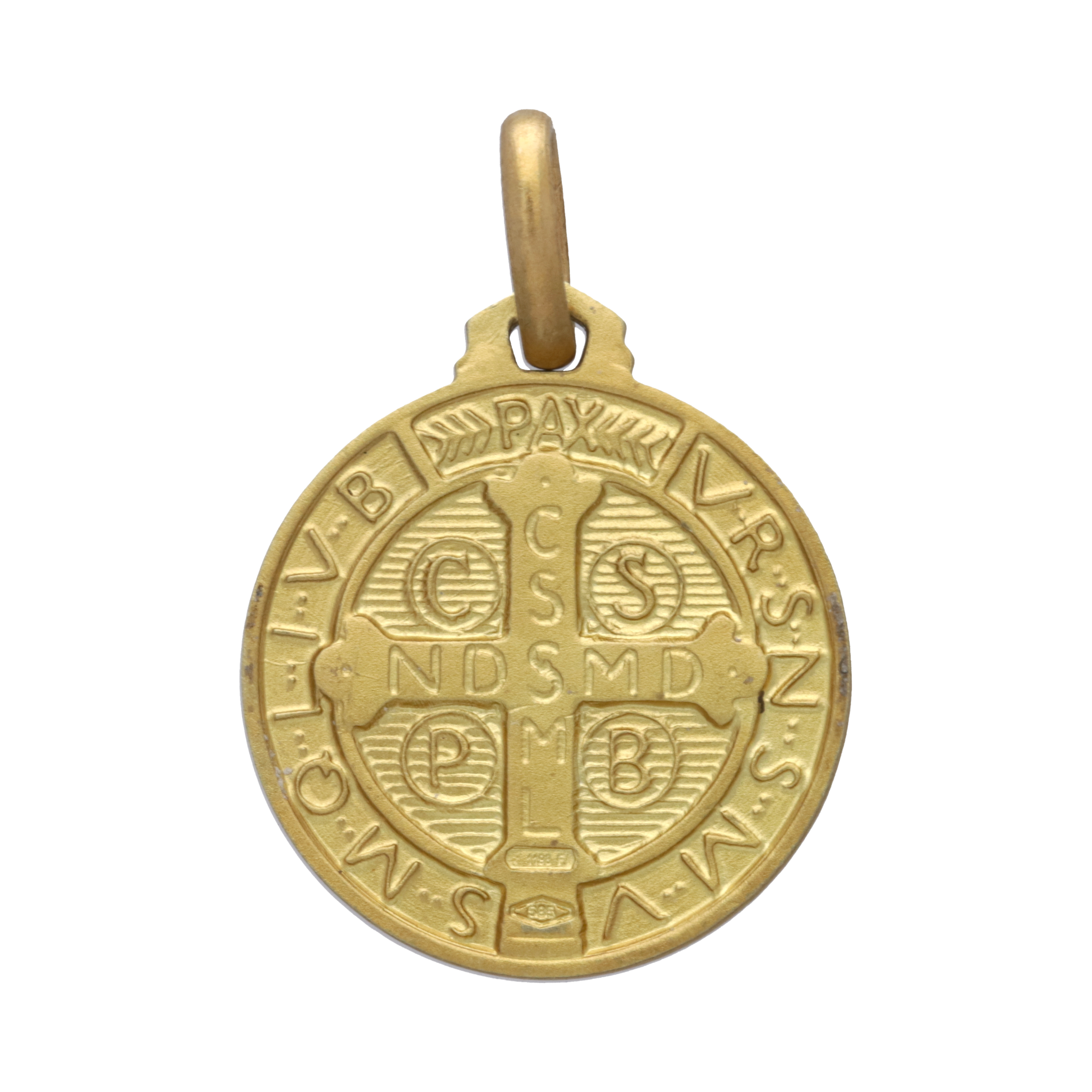 Medalla de San Benito oro amarillo 14K