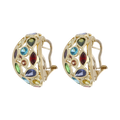 Aretes circonias colores 14K