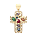 Cruz circonias colores 14K
