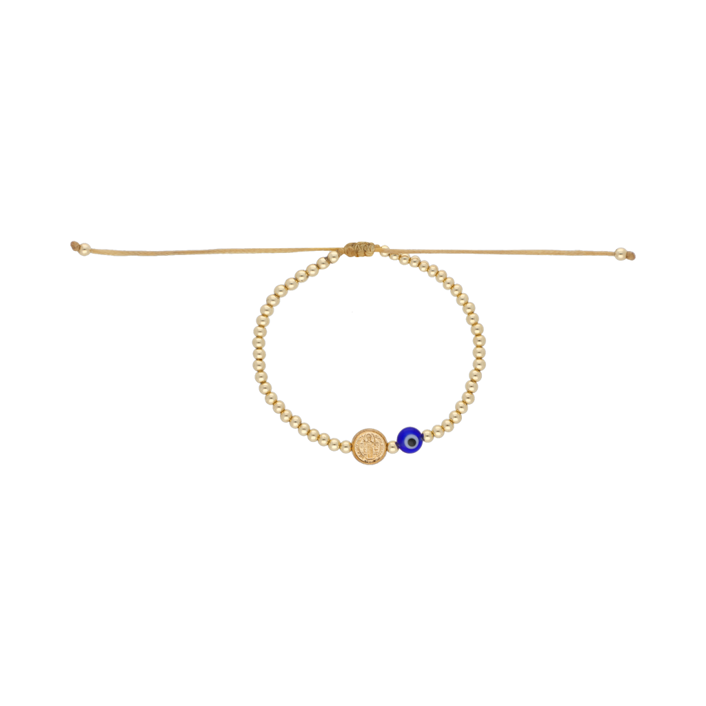 Pulsera San Benito bimetal y ojo turco