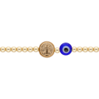 Pulsera San Benito bimetal y ojo turco