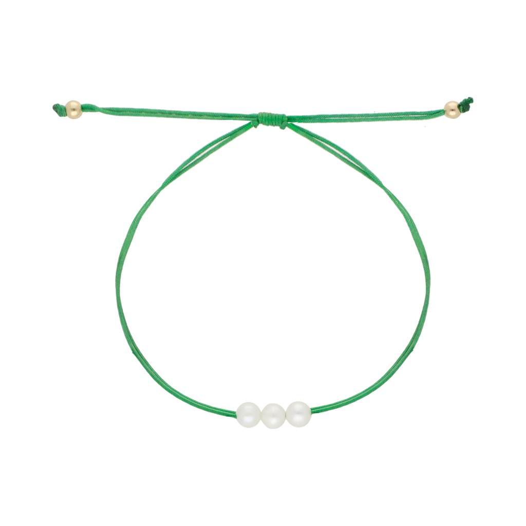 Pulsera hilo 3 perlas