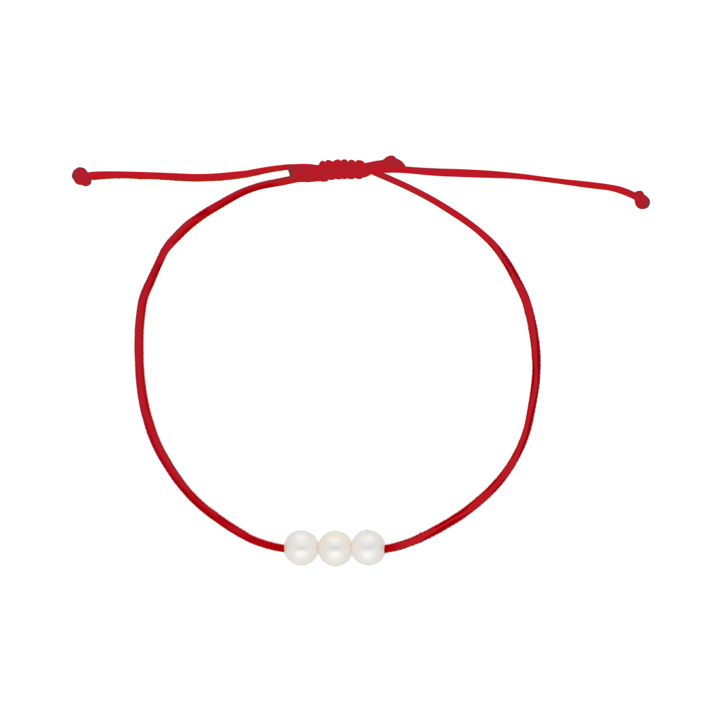 Pulsera hilo 3 perlas