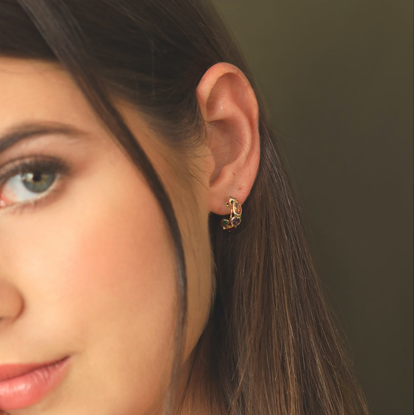 Arracadas circonias colores 14K