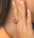 Anillo circonias colores 14K