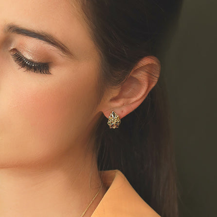 Aretes circonias colores 14K