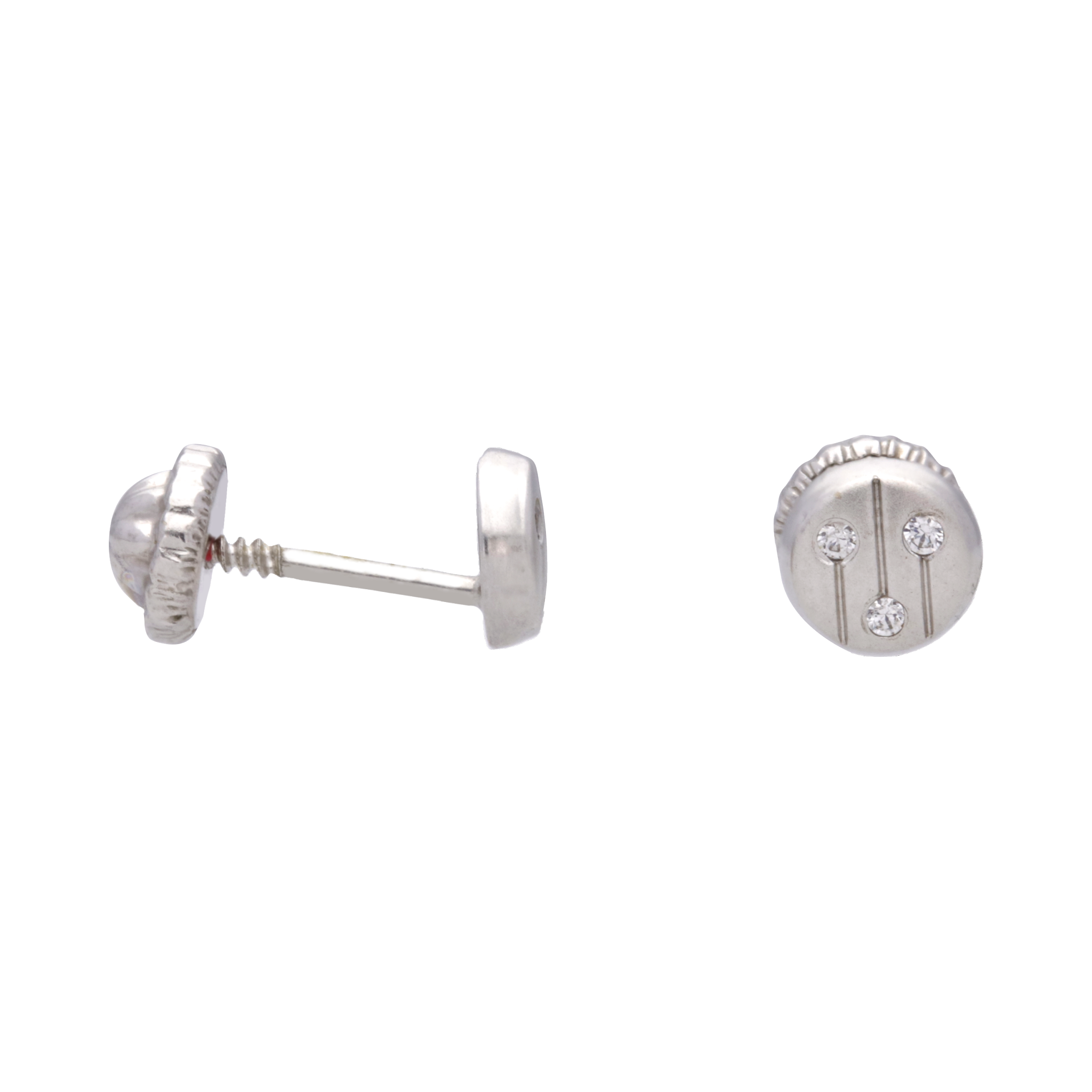 Broquel redondo con circonias 14K