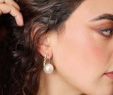 Aretes perlas blancas