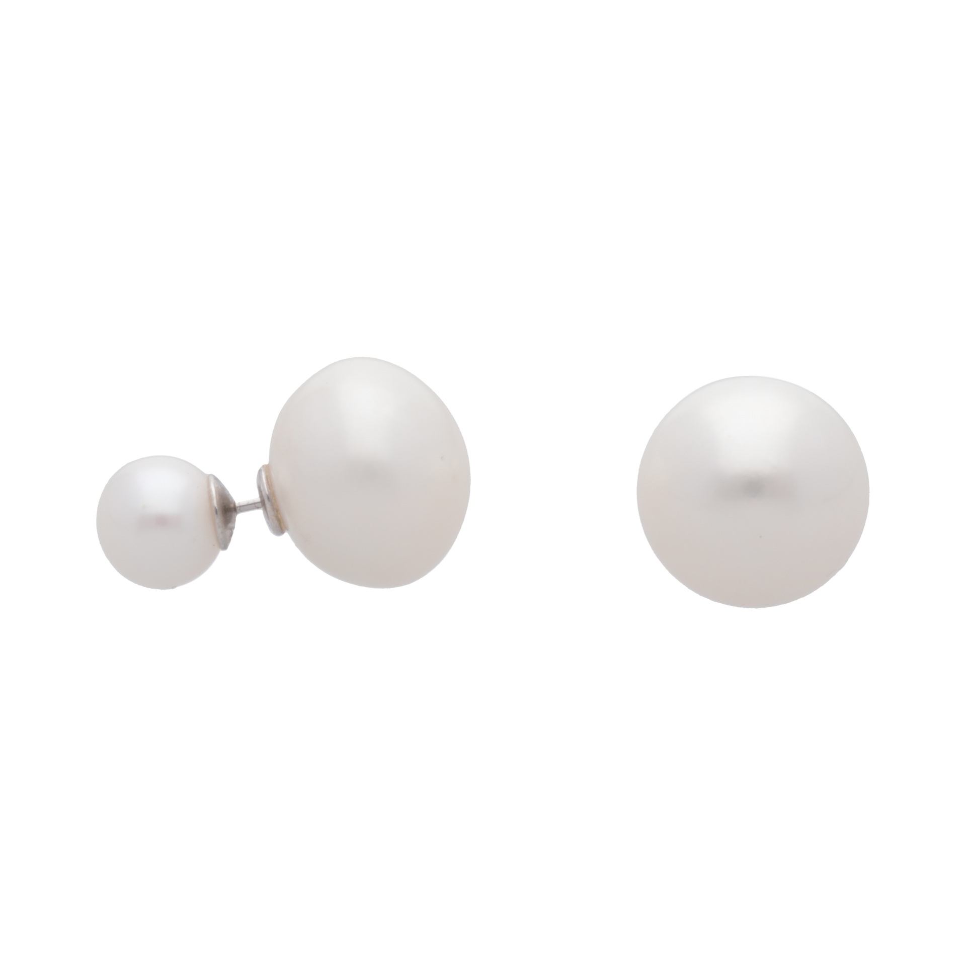 Aretes perla doble