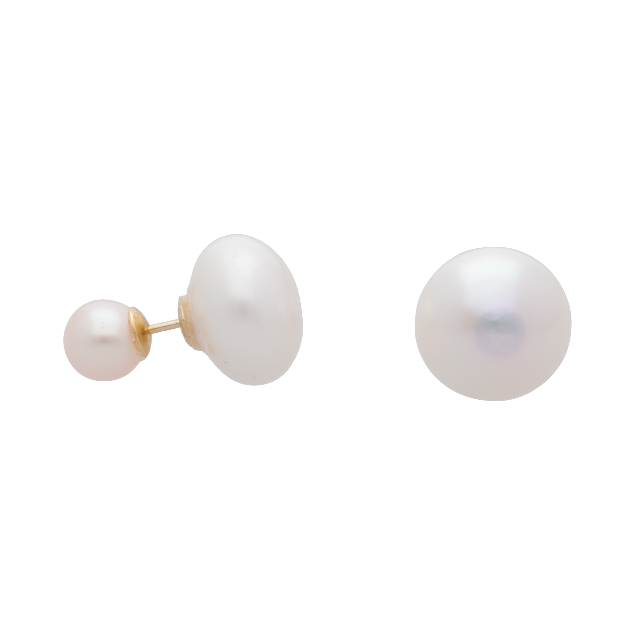 Aretes perla doble